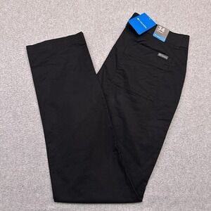 NEW Columbia Straight Droite Pant Mens 34x34 Black Hiking Utility Side Pocket
